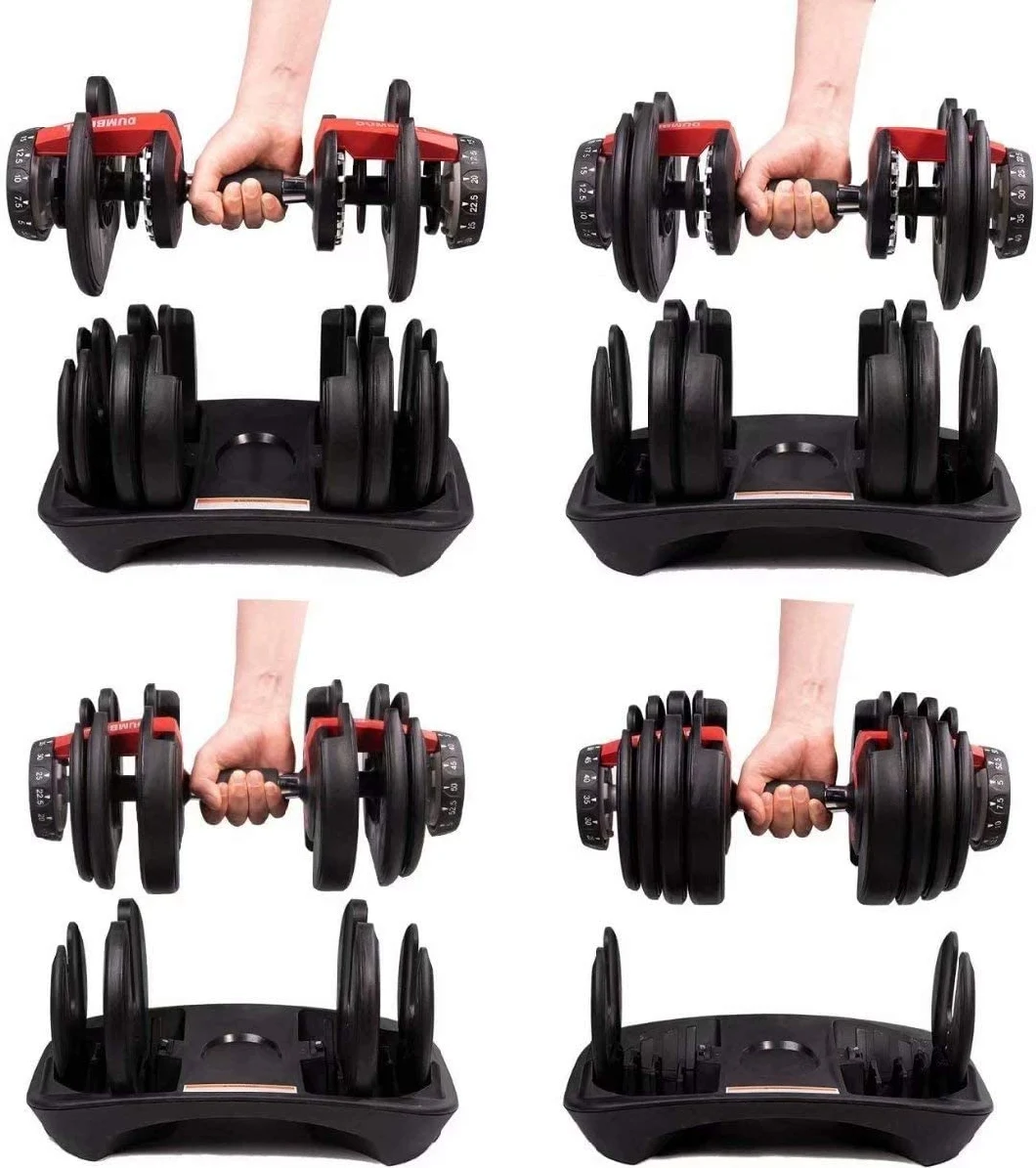 Hot Selling Adjustable Dumbbell Set 24kg Gym Equipment 40kg Dumbbell Weights