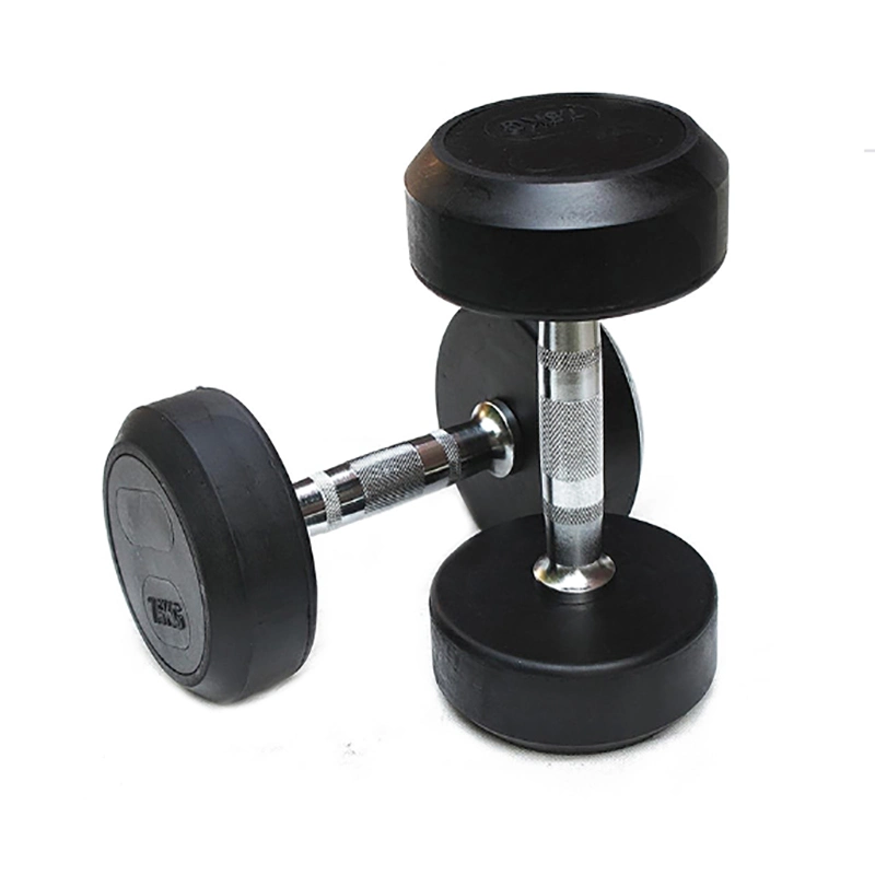 Customized Logo Big Size 2.5kg~50kg Rubber Dumbbell Set FCL Price for Sell