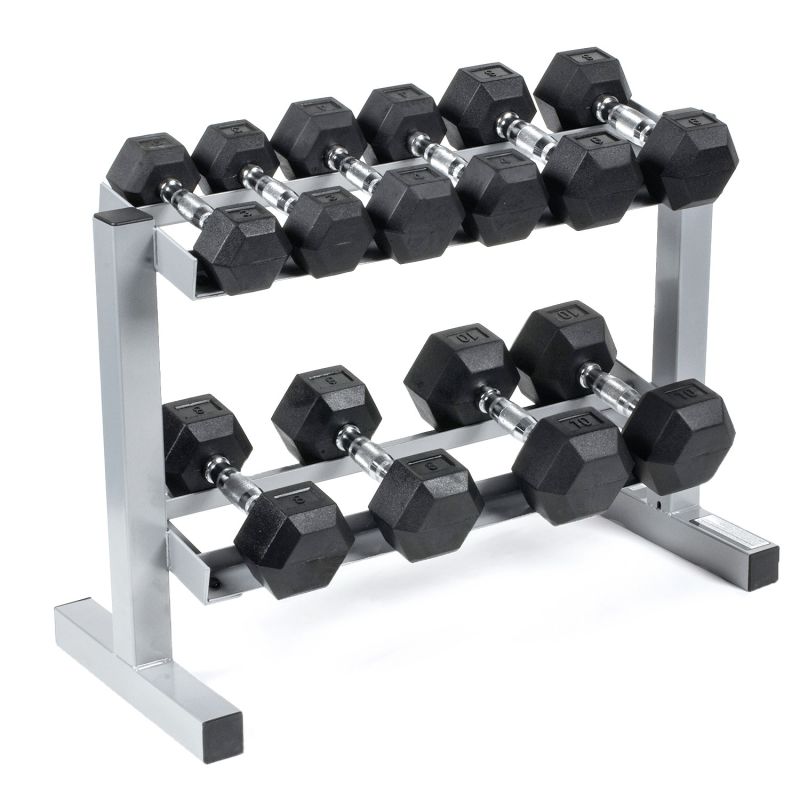 Environmental Rubber Coated Fitness Bodybuilding Cast Iron Hexagon Dumbbells