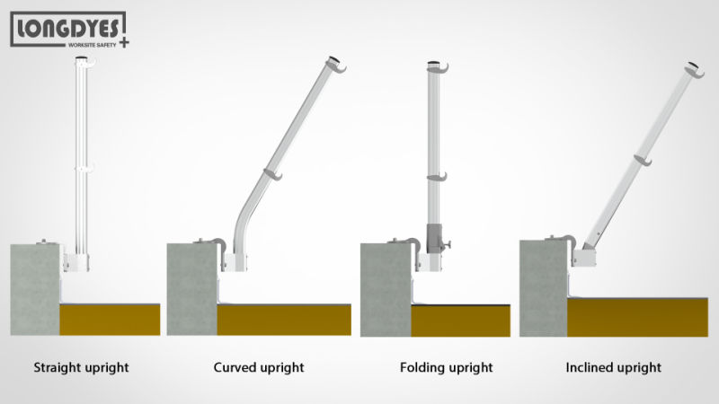 Straight Upright Parapet Clamping Railing with Z-Type Mounted Bracket