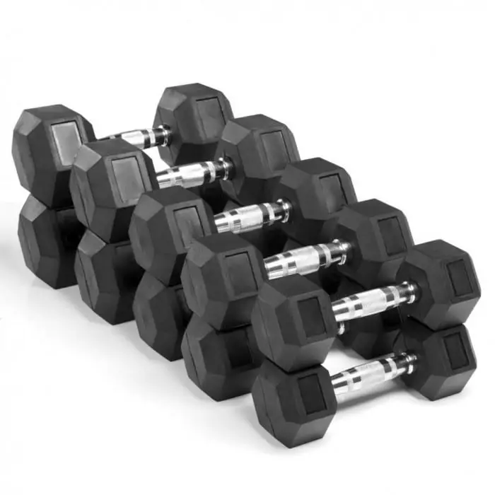 Fitness Gym Equipment Rubber Weights Hex Dumbbell