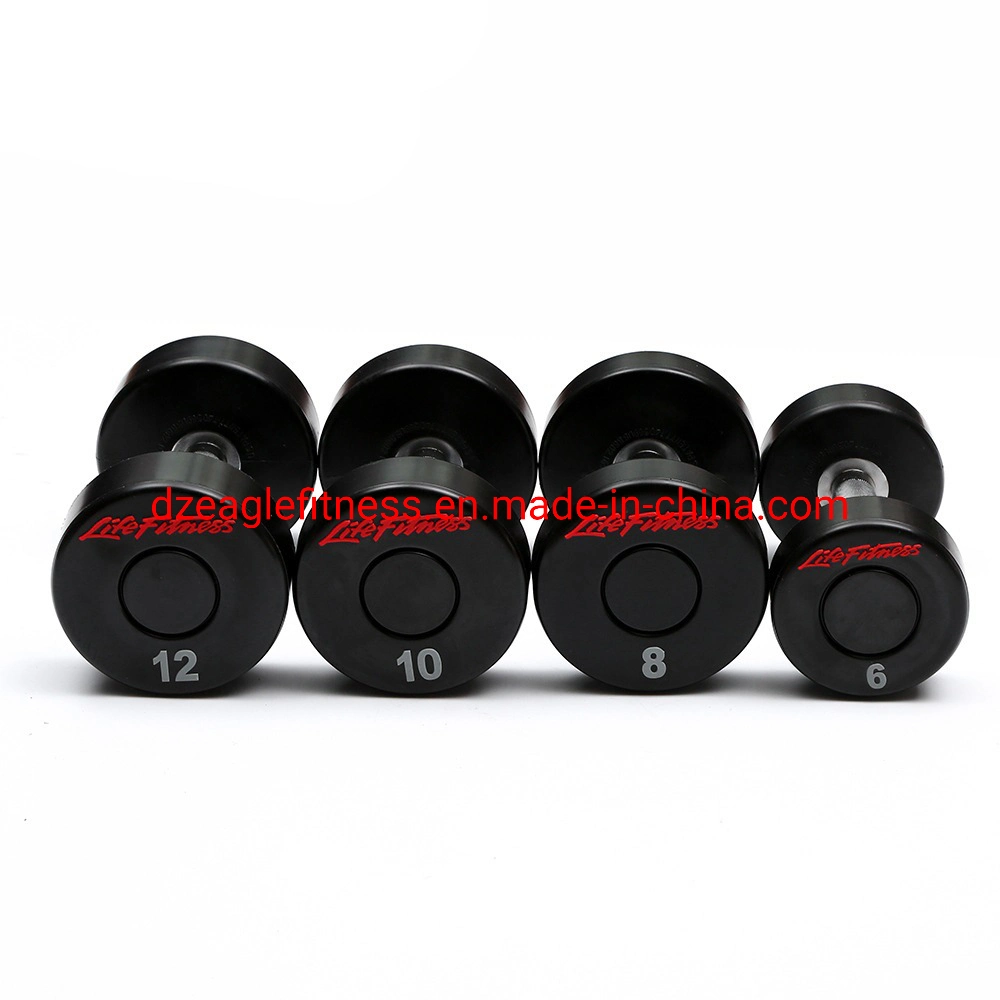 High Quality Wholesale Custom Cheap PU Urethane CPU Coated Dumbbells Cross Fitness Gym