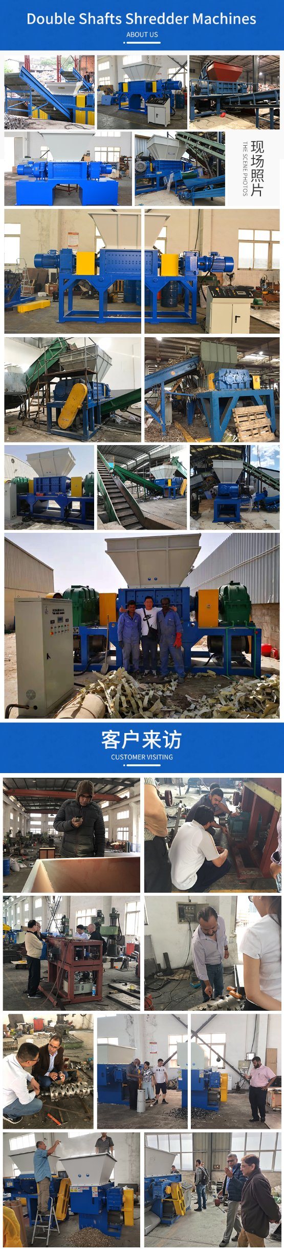 PP Car Bumper Shredder/ Car Bumper Recycling Machine/Double Shaft Shredder for Car Bumper/Car Bumper Sizing Down Equipment