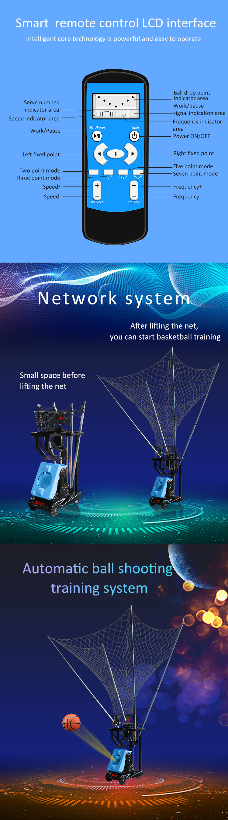 High Quality Durable Basketball Equipment Shooting Machine for Training