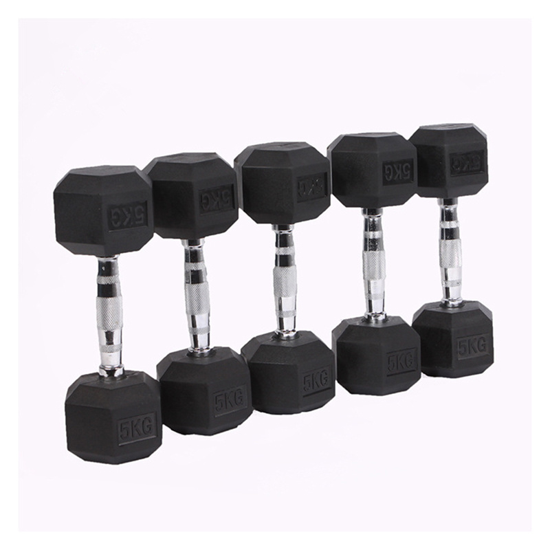 Fitness Gym Iron Weights Kg/Lb Pounds Rubber Hex Dumbbell