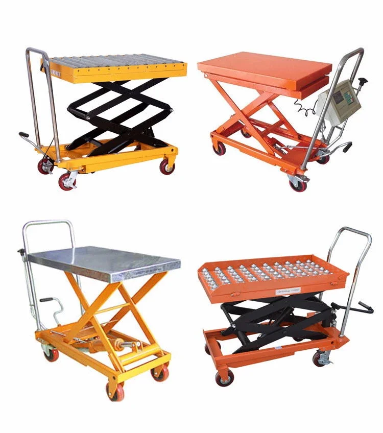 Tuhe Hand Manual Scissor Hydraulic Lifting Trolley Lift Platform