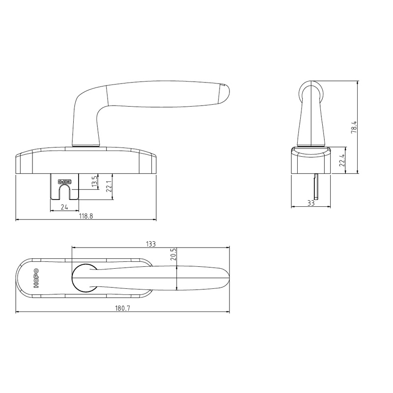 China Supply Door Fork Handle Window Handle