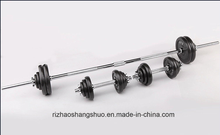 Chrome Adjustable 50kg Bodybuilding Weight Barbell Dumbbell Sets