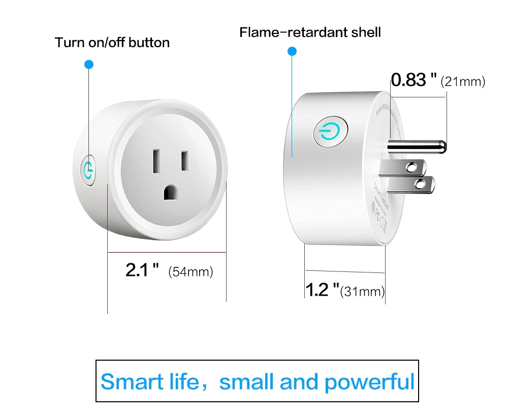 New Tuya Smart Life 10A Alexa Smart Plug USA, Smart Power Plug, WiFi Plug Smart Socket