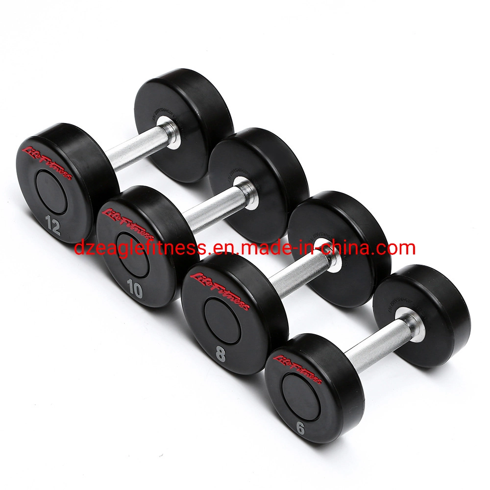 High Quality Wholesale Custom Cheap PU Urethane CPU Coated Dumbbells Cross Fitness Gym