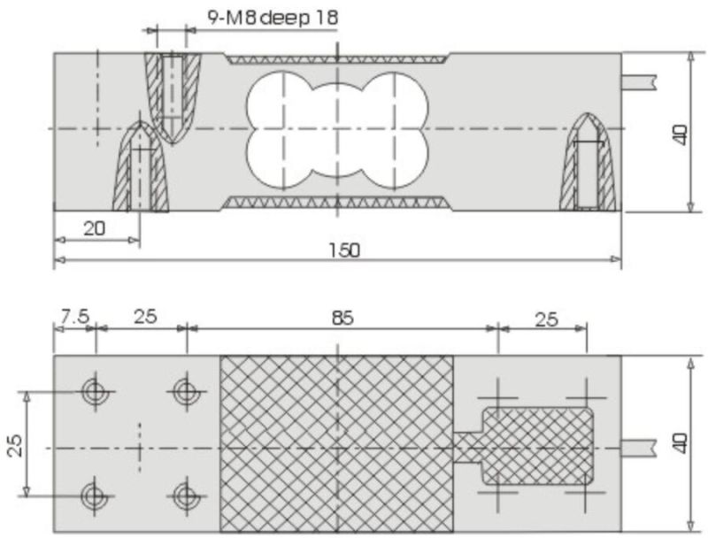 Aluminum Load Cell for 40*40cm 300-500kg Platform Scale