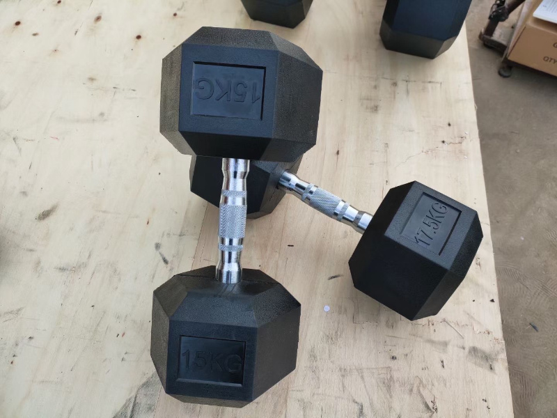 High Quality Factory Wholesales Rubber Coating Mancuernas Gym Dumbbell Set Hexagonal Hex Dumbbells