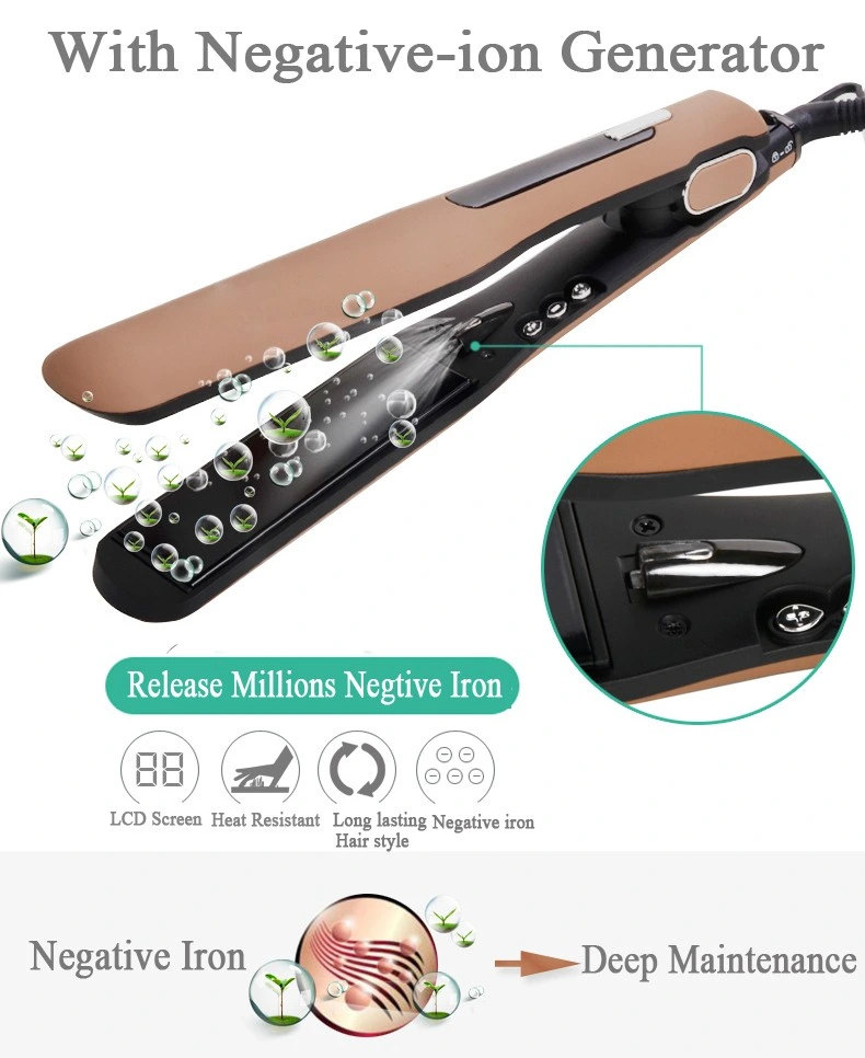 Professional Rose Gold Wide Plates Flat Iron