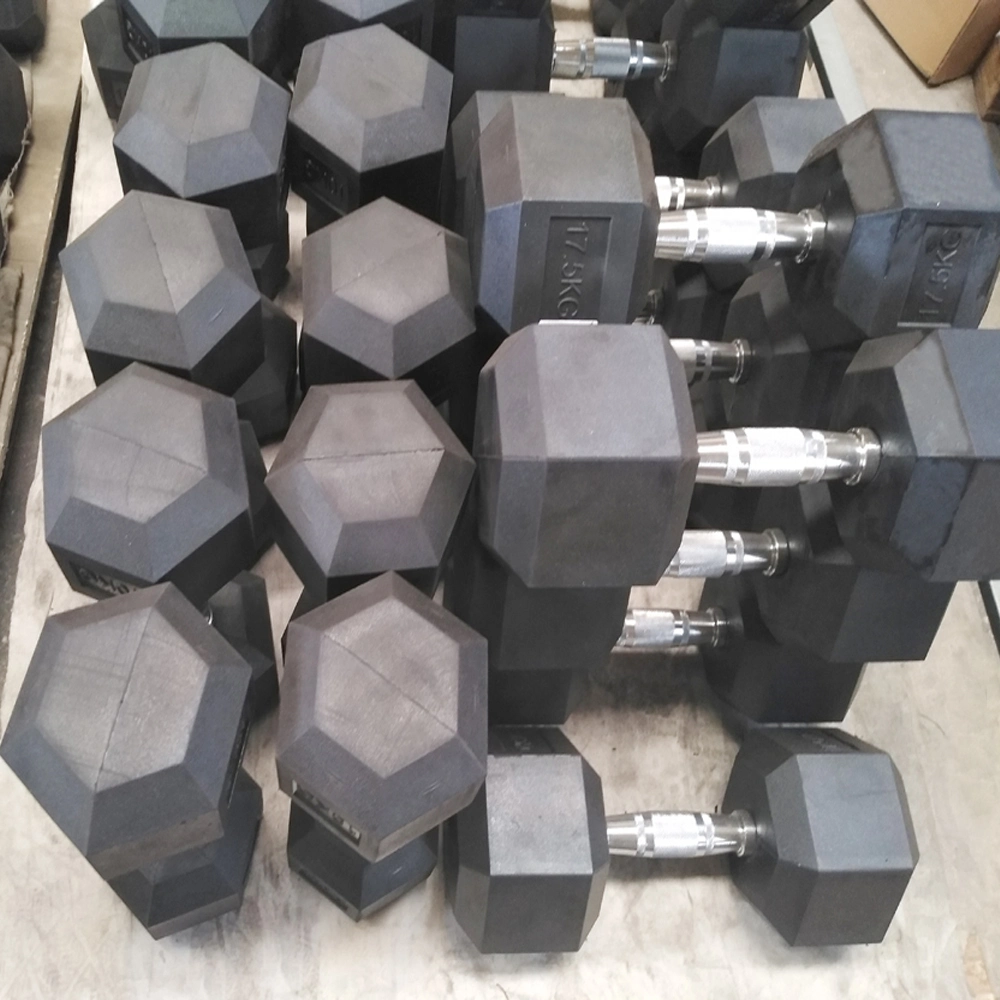 Fitness Gym Equipment Rubber Weights Hex Dumbbell