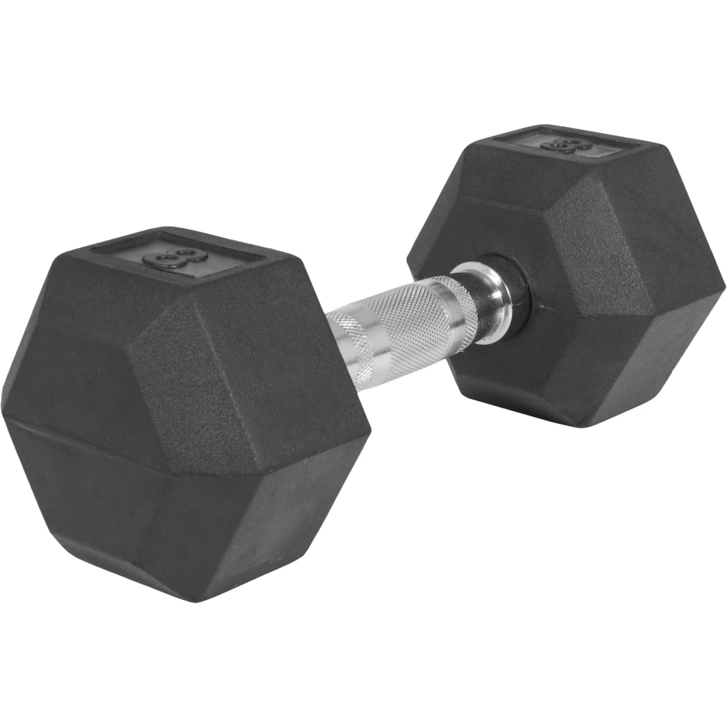 Ont-S01 Cast Iron Fitness Gym Training Rubber Coated Hex Weights Dumbbell