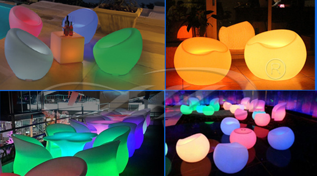 Colors Rechargeable Colorful Plastic Shell LED Chair