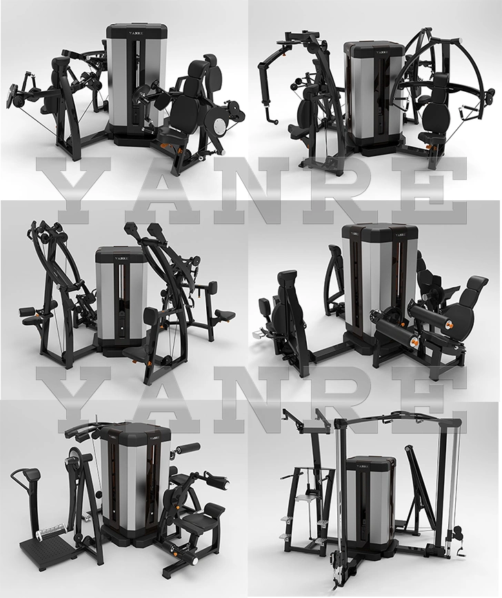 Multi- Gym 3 Station / 6 Functions Commercial Gym Fitness Equipment Multifunction Integrated Combination