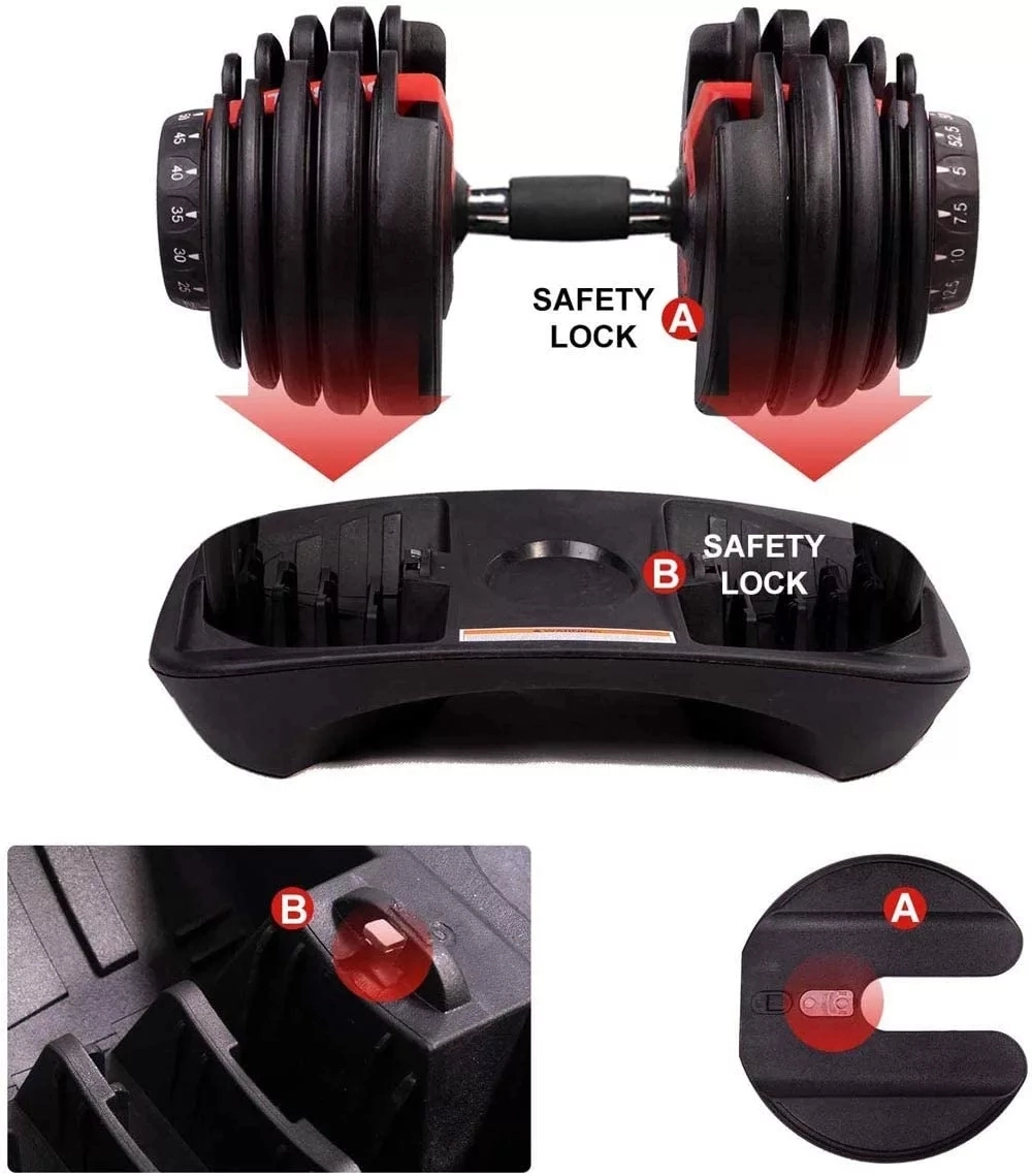 Indoor Fitness Equipment Adjustable Dumbbells Set 24kg Dumbbell