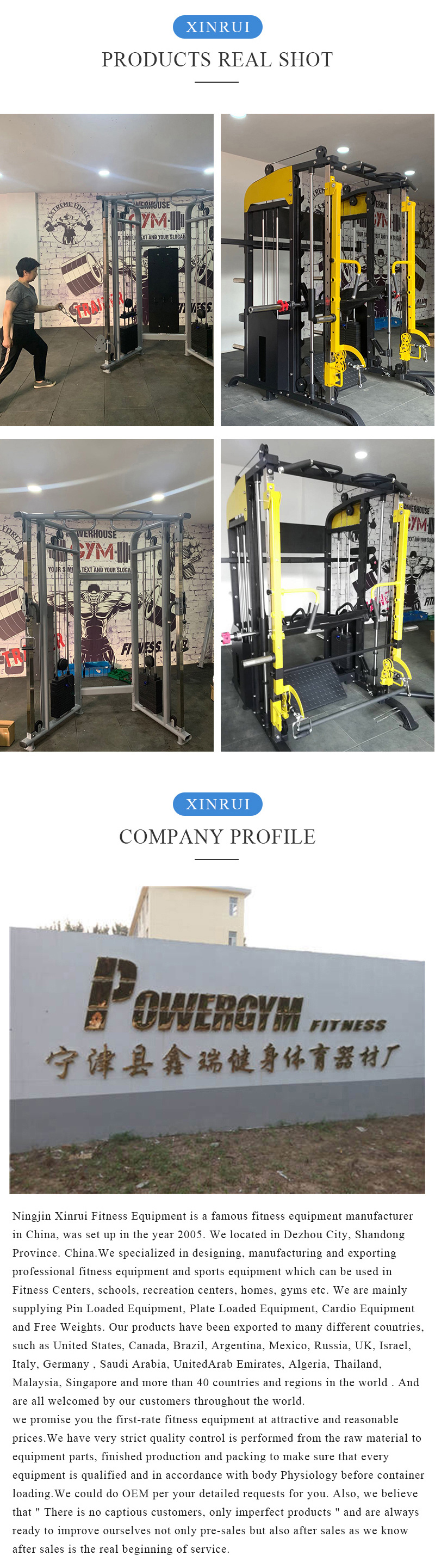 Factory Price Multifunction Commercial Gym Fitness Equipment Smith Machine