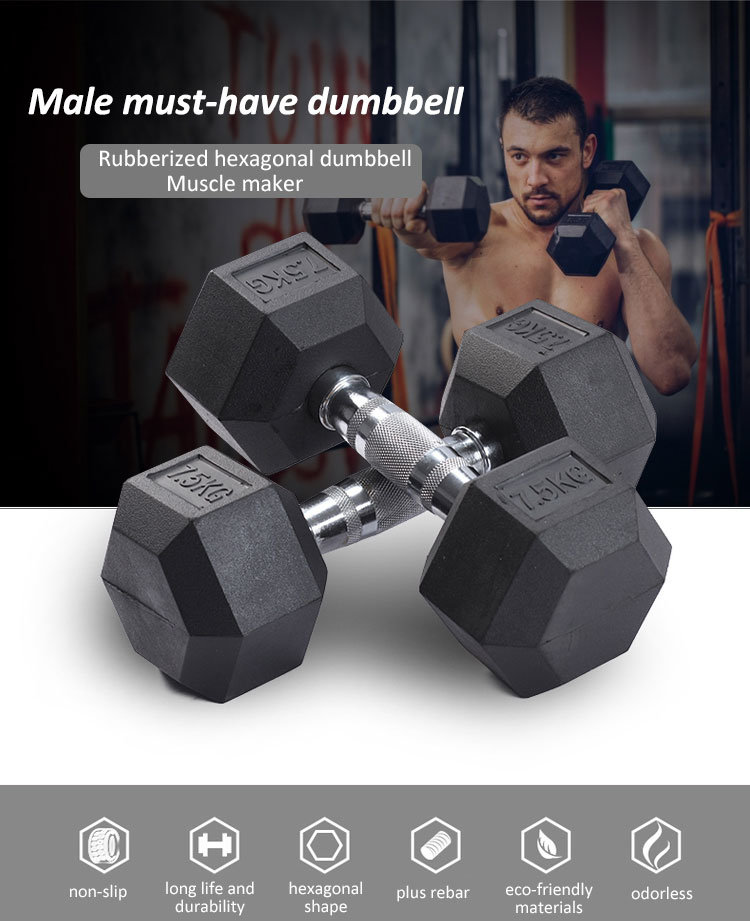 Hexagon PVC Coated Hex 10 Pounds Hand Weights Dumbbells Sets with Rack