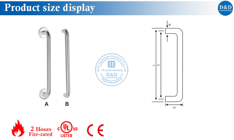 Stainless Steel Door Accessories Tubular Pull Handle for Decorative (DDPH019)