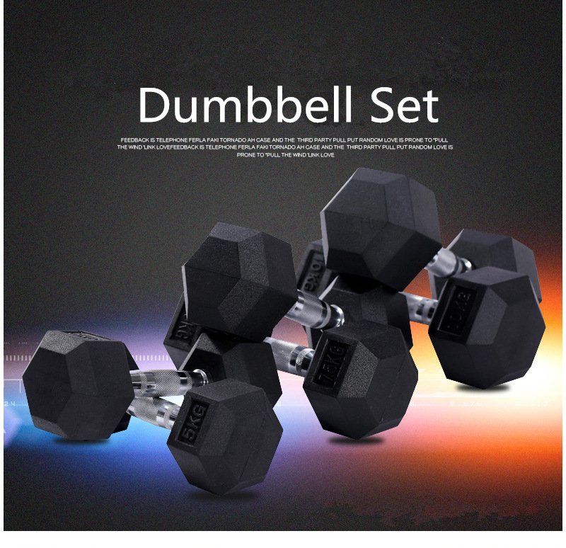 Fitness Gym Iron Weights Kg/Lb Pounds Rubber Hex Dumbbell