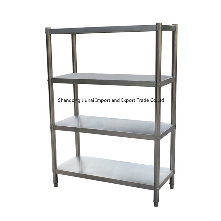 Flat Assembled Stainless Steel Four Layer Flat Kitchen Vegetable Storage Shelf Rack