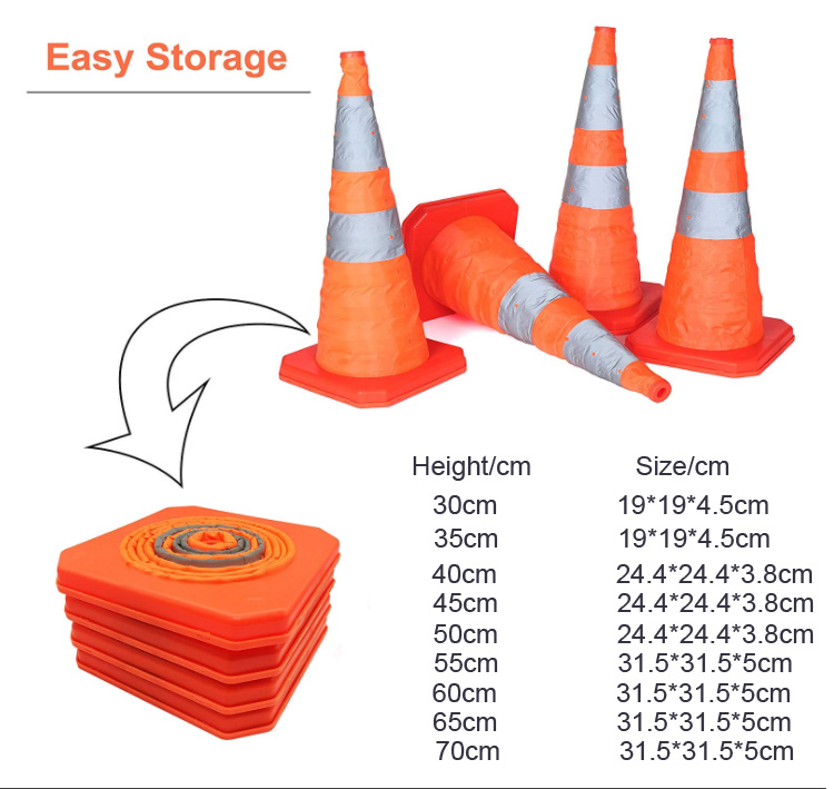 Collapsible Traffic Cones Multi Purpose Road Safety Cone Emergency Cone