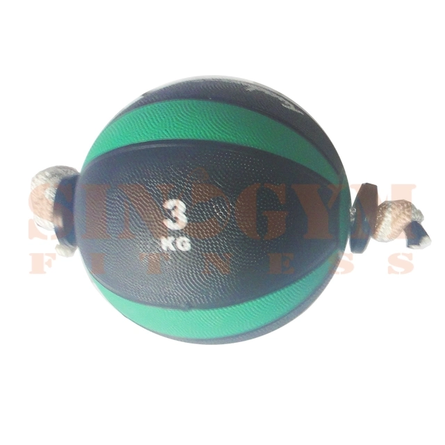 Dual Color Medicine Ball with Rope, Gym Exercise Ball