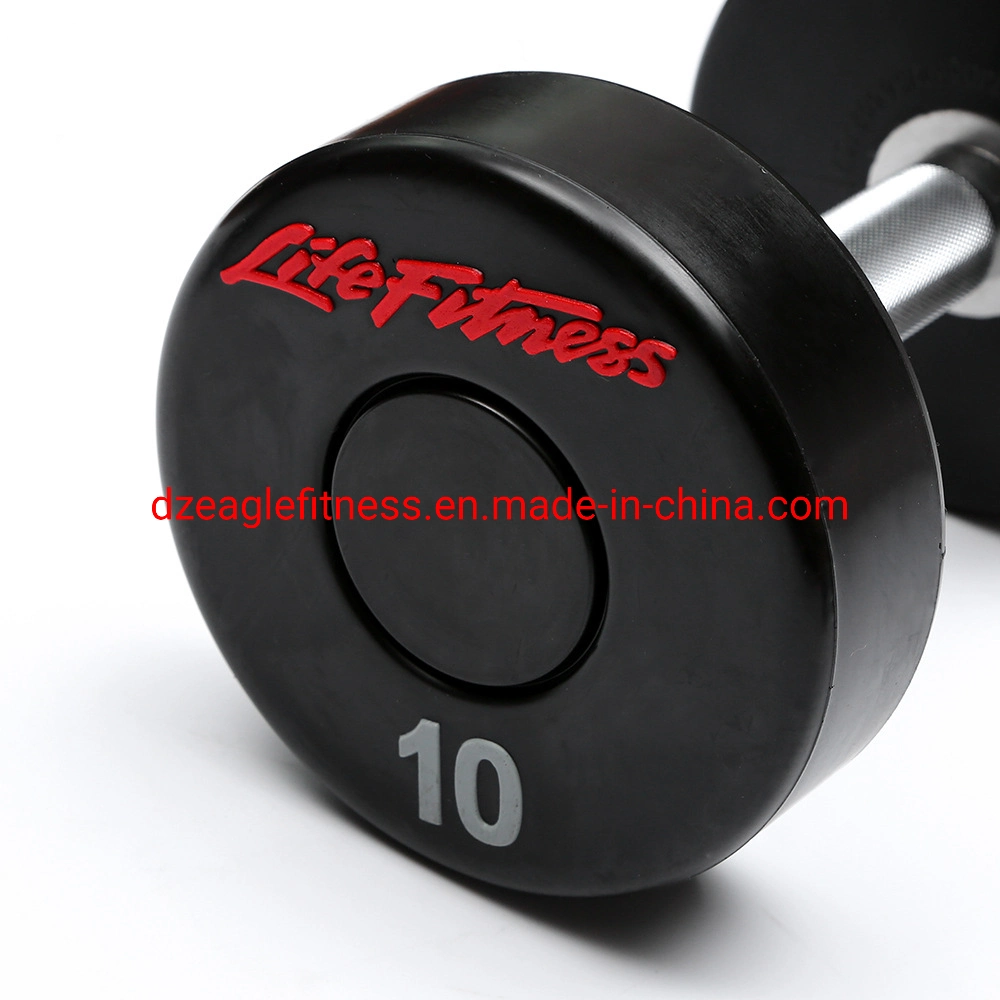 High Quality Wholesale Custom Cheap PU Urethane CPU Coated Dumbbells Cross Fitness Gym