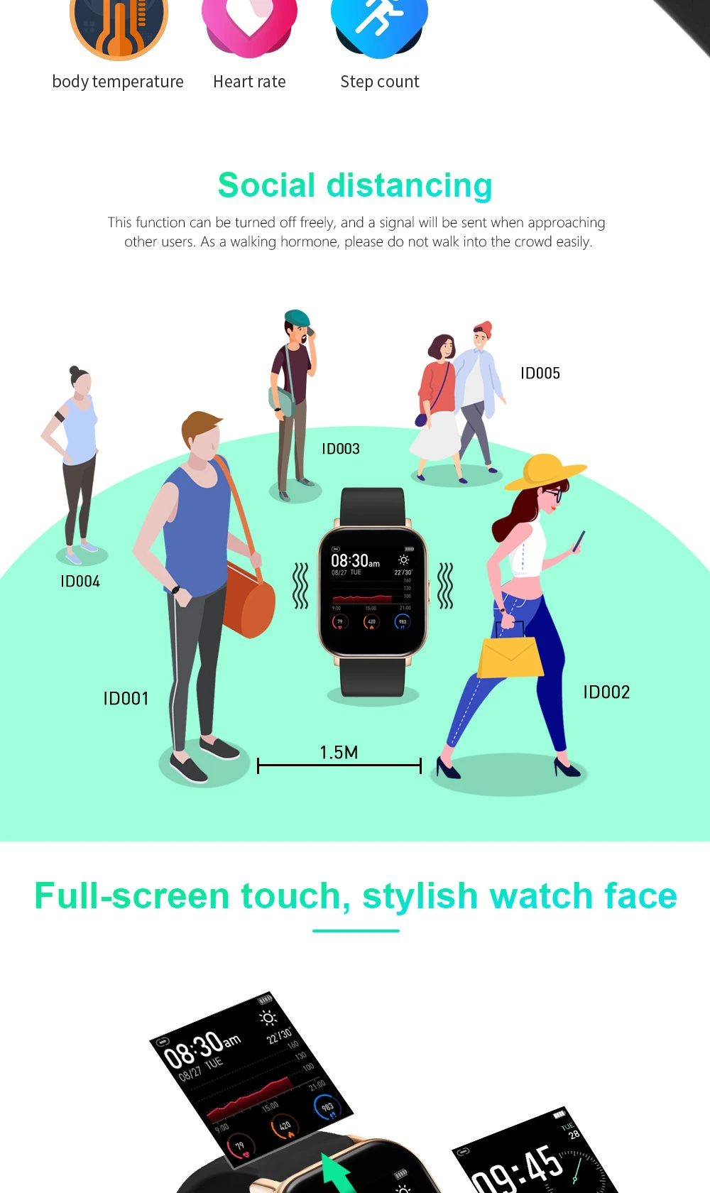 Wholesale Smart Watch Temperature Smart Watch Heart Rate Smart Watch