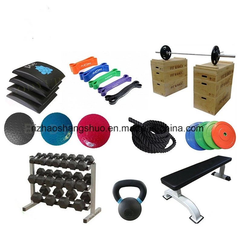 Gym Training Round Rubber Head Fixed Straight and Curl Barbell