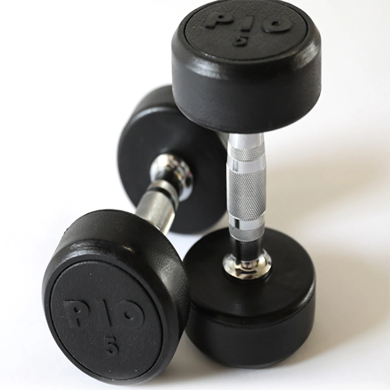 Customized Logo Big Size 2.5kg~50kg Rubber Dumbbell Set FCL Price for Sell