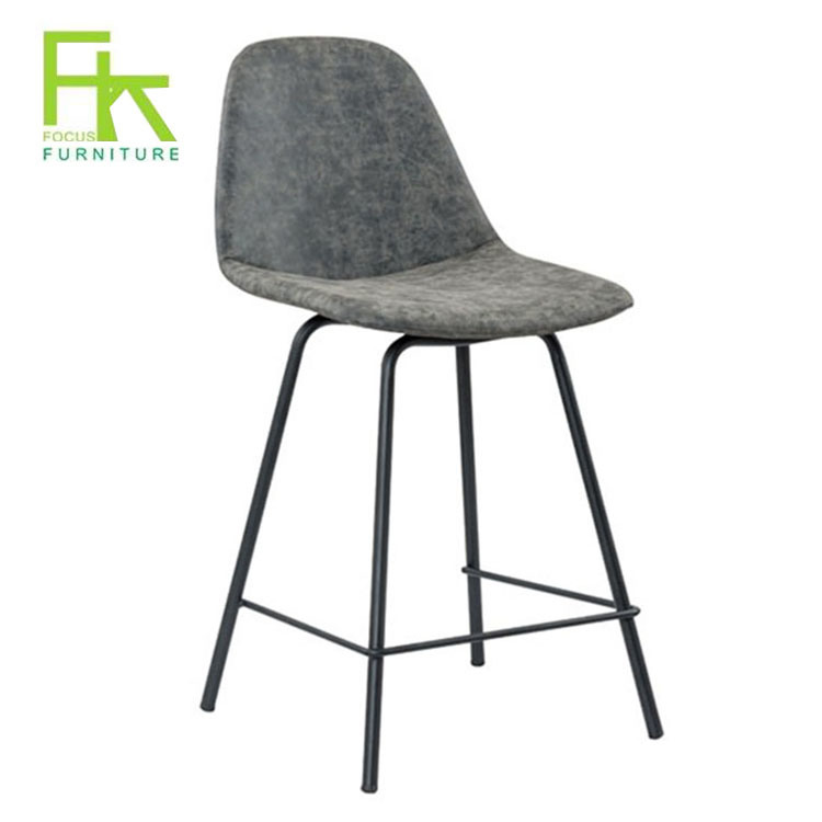 Fixed 4 Legs Counter Beetle PU Bar High Stool