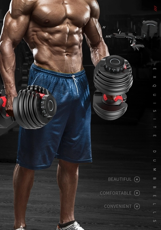 Gym Adjustable Weights Dumbell 24 Kg Fitness Equipment for Unisex Adjustable Dumbbell