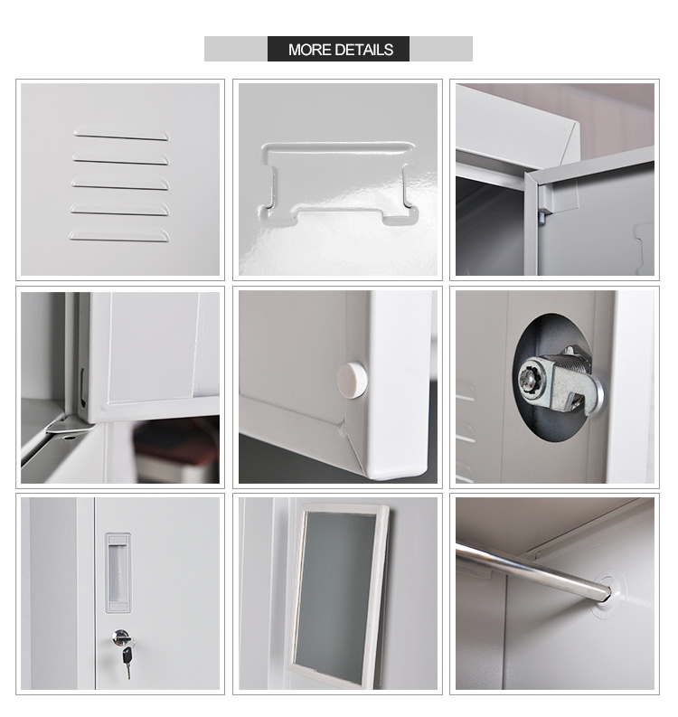 Practical Metal School/ Gym/ Hospital/ Factory/ Lab Separate Steel Wardrobe Iron Separate 3 Door Locker