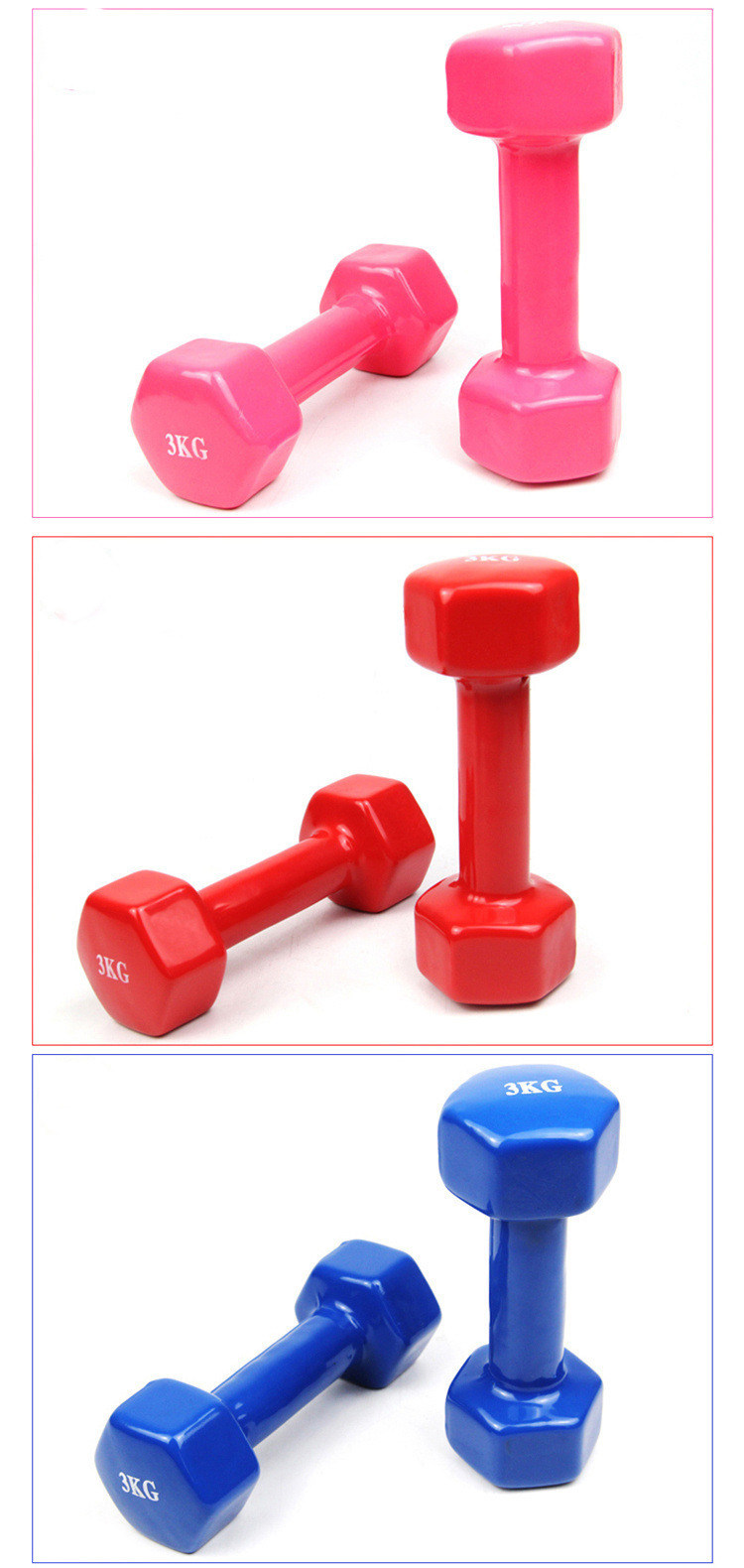 Polyurethane Colorful Pink Ladies Yoga Dumbbell Mancuernas Rusas De Caucho Vinil Small Soft Hand Vinyl Girly Dumbell Neoprene