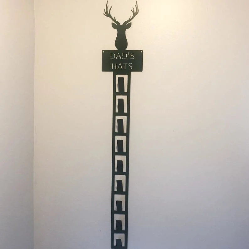 Custom Metal Black Wall Mounted Hat Rack Home Decor Moose Polar Bear Fishing Cap Display Rack