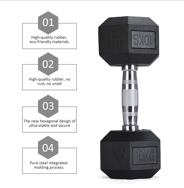 Hexagon PVC Coated Hex 10 Pounds Hand Weights Dumbbells Sets with Rack