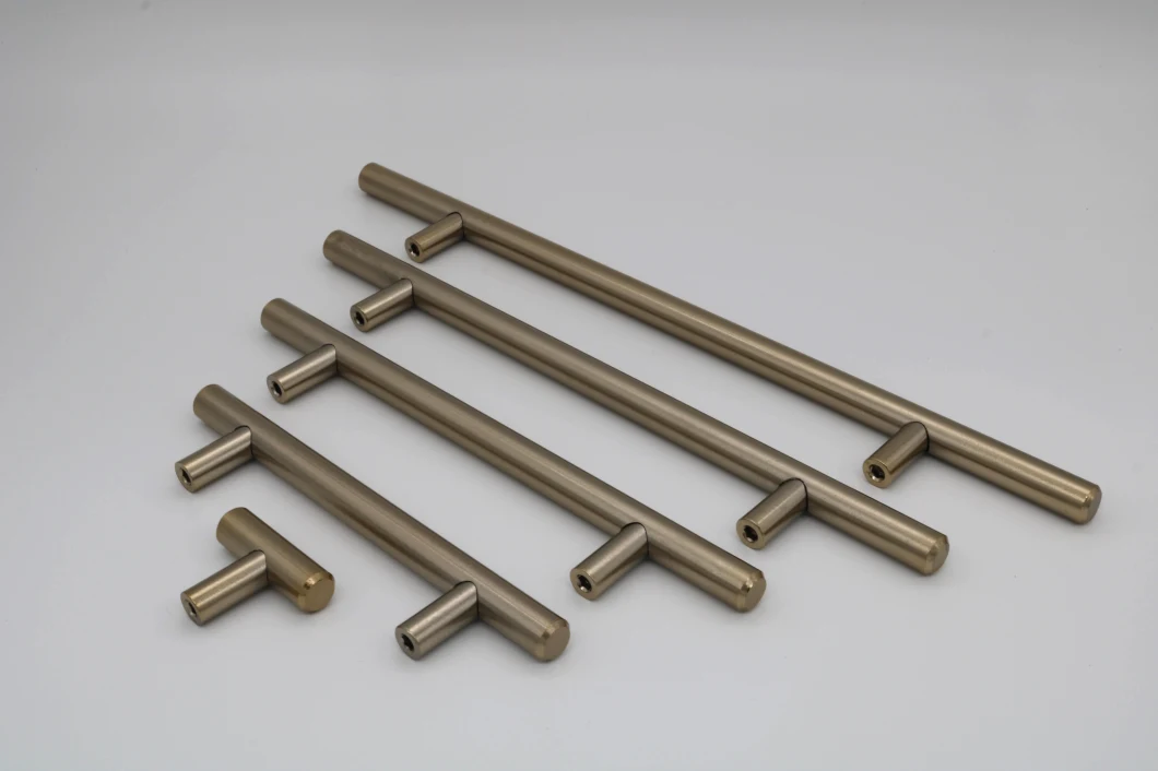 T Bar Handle Stainless Steel Brushed Champagne Gold Various Sizes Pull Bar Handle