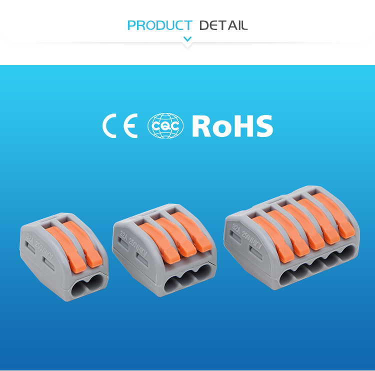 Push Wire Auto 5 Pole 222 Series Connector with Orange Color