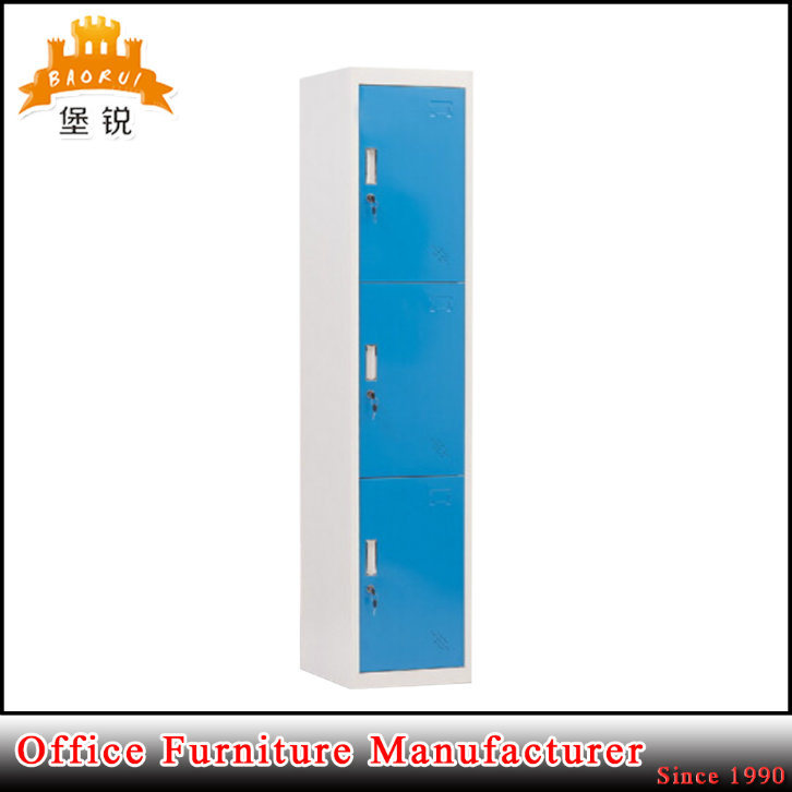 3 Door Clothes Cabinet Metal Gym Fitness Locker