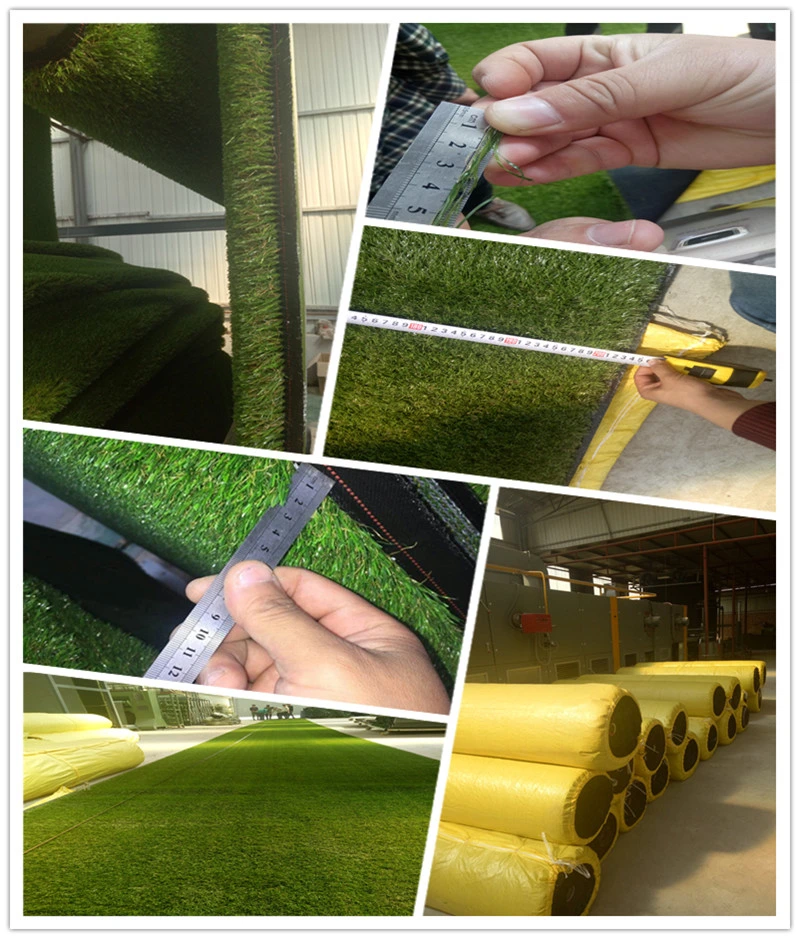 Green Straight Brown Curl Fiber 25mm 15750density Landsape Artificial Turf