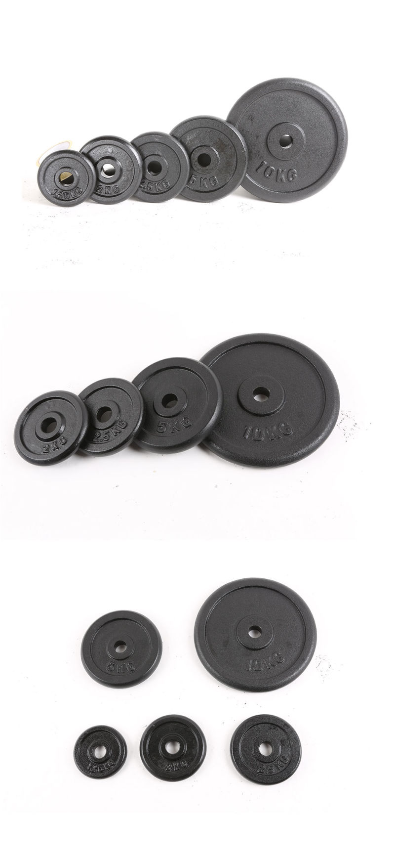 Black Painting Barbell Olympic Grip Weight Plates for Home