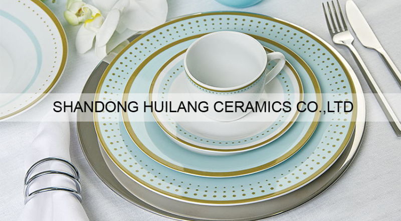 Durable Ceramic Crockery Dish Round Porcelain Plate with Restaurants and Hotels