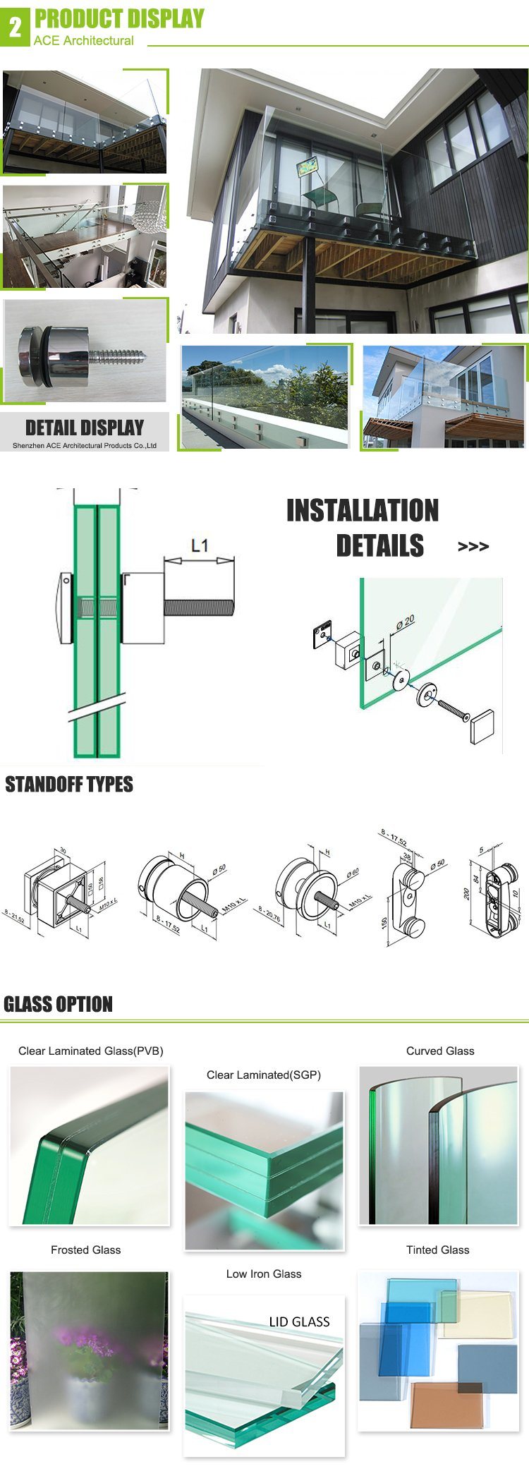 DIY Glass Pool Fencing Railing & Balustrade with Stainless Steel Standoff