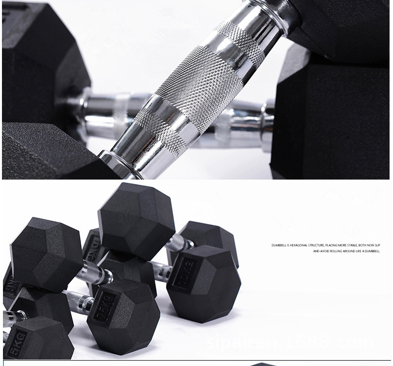 Fitness Gym Iron Weights Kg/Lb Pounds Rubber Hex Dumbbell