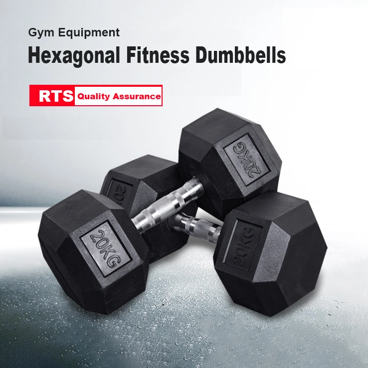 Gym Used Factory Supplied Cheap Rubber Hex Dumbbell