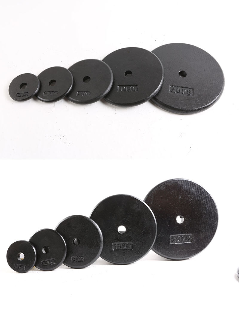 Black Painting Barbell Olympic Grip Weight Plates