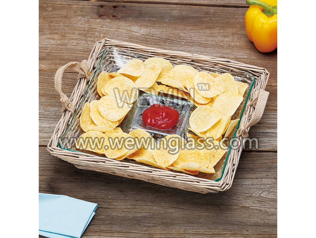 China Wholesales Kitchenware Tray with Iron Rack Party Glassware Plates